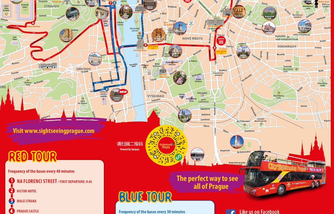praga hop on hop off map