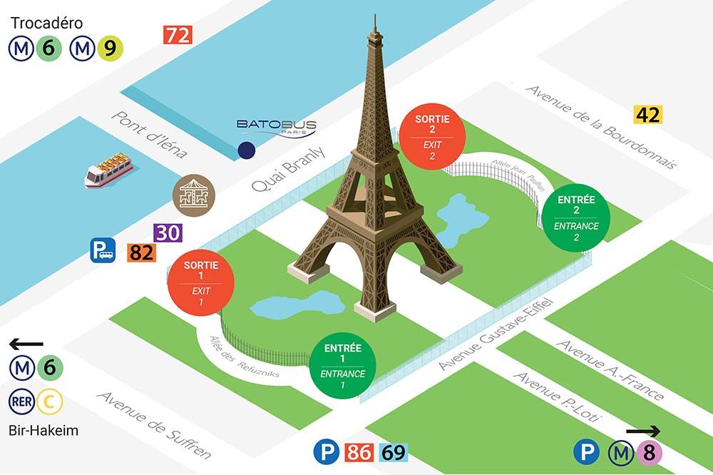 mappa di parigi tour eiffel