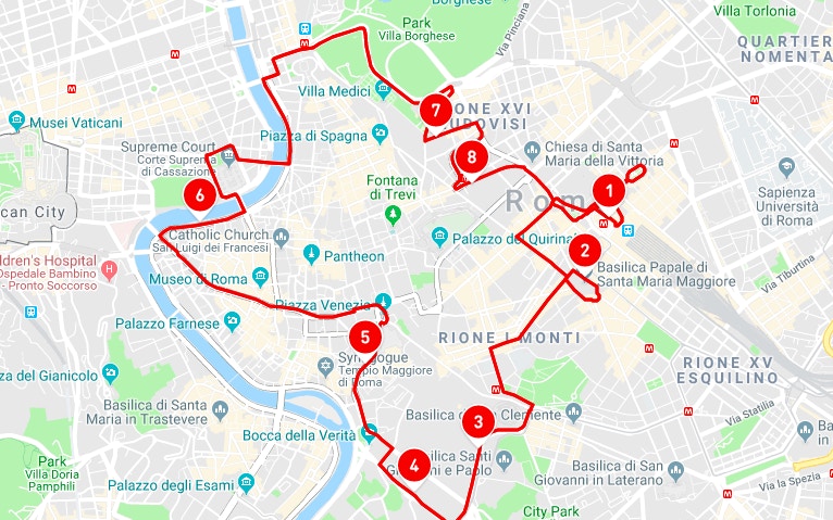 rome bus tours stops