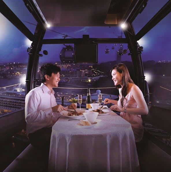 Scrumptious meal with aerial views of Singapore on the Singapore Cable Car