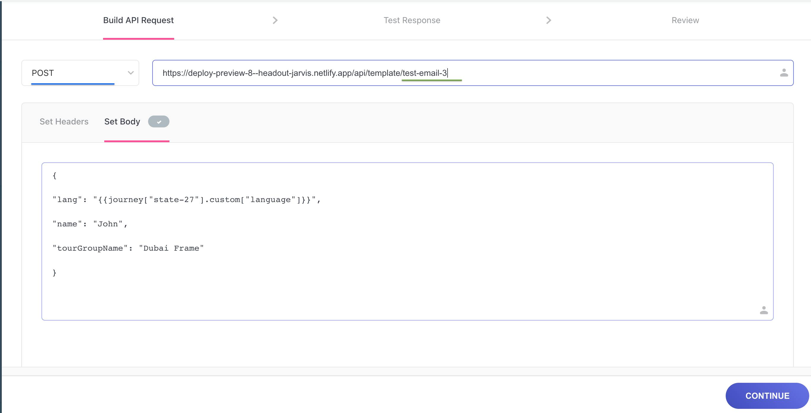 WebEngage API Block