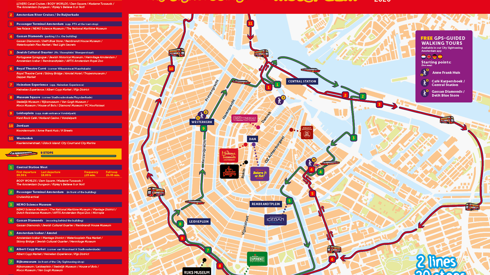 tour en bus Hop-On Hop-Off d'amsterdam